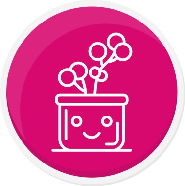 Çiçekli bir saksının vektör çizimi