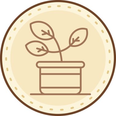 Bir bitki simgesinin vektör illüstrasyonu