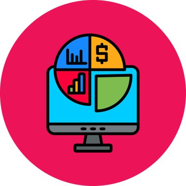 iş analizi grafik simgesi, vektör illüstrasyonu