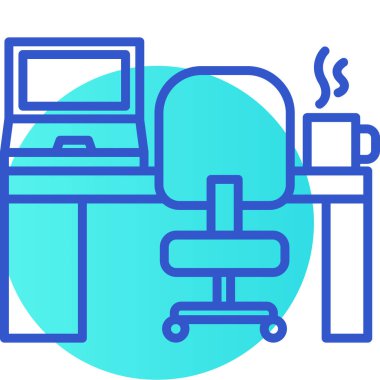 Moda tarzı izole edilmiş arka planda ofis masası simgesi