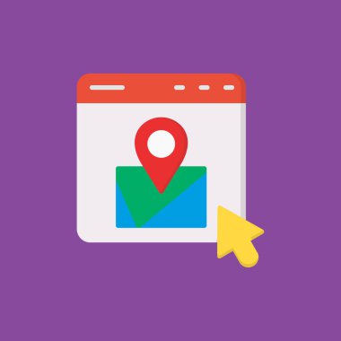 konum vektörü düz renk simgesi