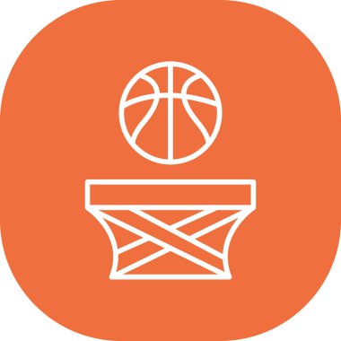 Beyaz zemin üzerinde izole edilmiş modaya uygun düz stil basketbol topu simgesi