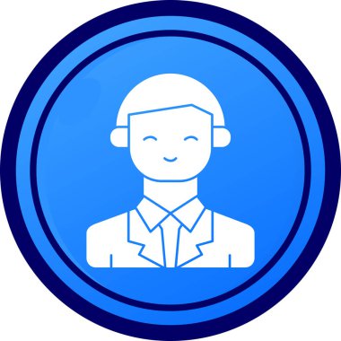 Dairesel testereli bir adam. vektör simgesi