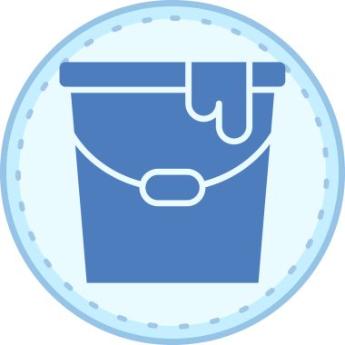 Beyaz bir çantanın mavi ve beyaz ikonunun vektör illüstrasyonu