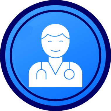 Doktor. Web simgesi basit illüstrasyon