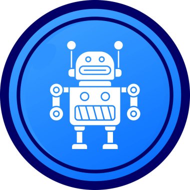 robot. Web simgesi basit illüstrasyon