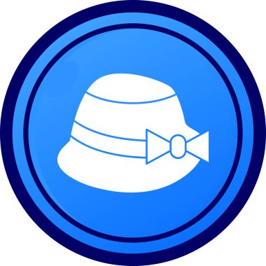 Mavi yay ve kurdeleli bir şapkanın vektör çizimi