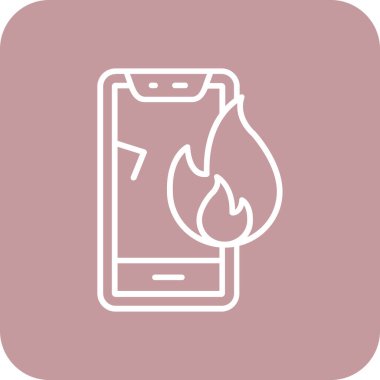 Ateş ikonlu akıllı telefon. vektör illüstrasyonu
