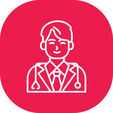 Doktor ikonu. Web için doktor vektör simgelerinin basit çizimi