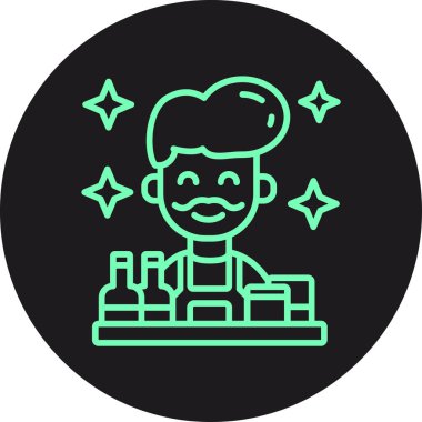 Şapka simgesi takmış bir adamın vektör çizimi