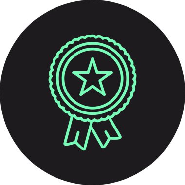 Rozet simge vektör web ve mobil uygulaması tasarımı, rozet logo kavramı için izole üzerinde beyaz arka plan