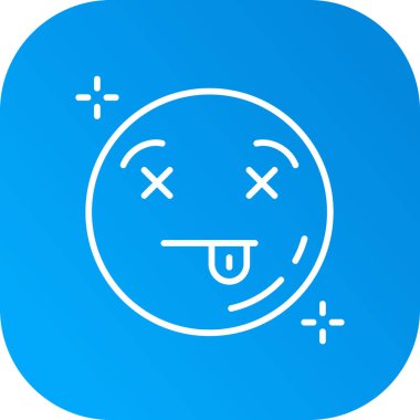 beyaz arkaplanda izole edilmiş tikon simgesi olan çizgi yüz ifadesi. Yüz ifadesi. Renkli taslak konsepti. vektör illüstrasyonu