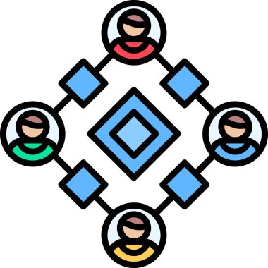 iş adamları takım simgesi doldurulmuş dış hat biçimi