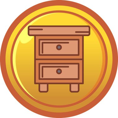 Altın çekmeceler. Düz biçimin illüstrasyon tasarımı