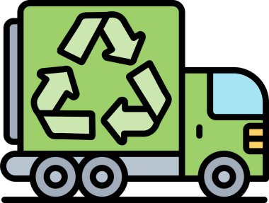 Geri dönüşüm kamyon simgesi, taslak biçimi