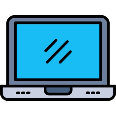 dizüstü simge rengi dış hat vektörü