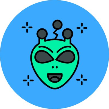 Uzaylı. Web simgesi basit illüstrasyon