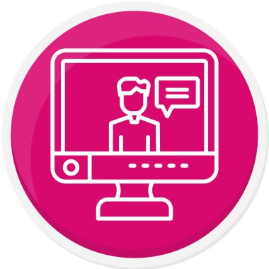 bilgisayar monitörü ile konuşma balonu vektör çizim tasarım