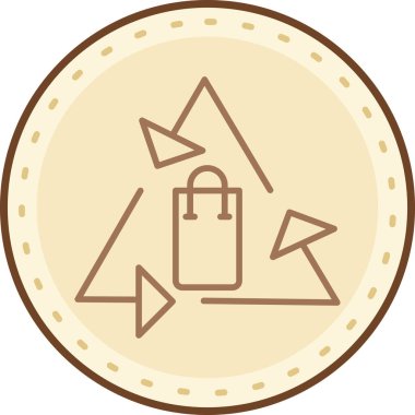 Bir torba simgesinin vektör illüstrasyonu