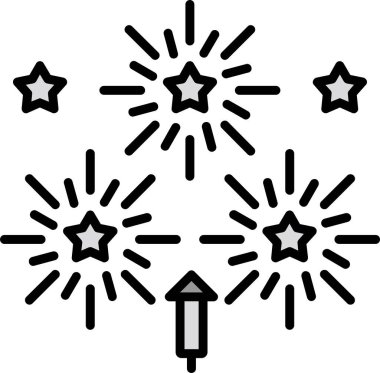 Havai fişek ikonu. Web için havai fişek vektör simgelerinin özet çizimi