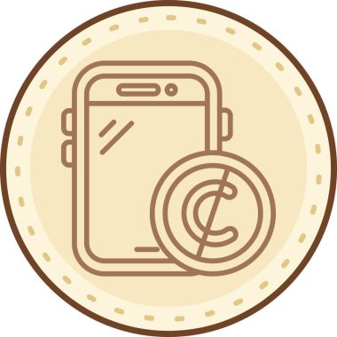 Cep telefonu. Web simgesi basit illüstrasyon