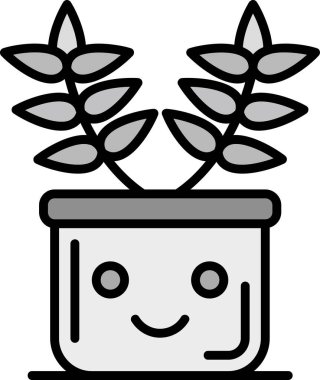 Kaktüs bitki bahçesi simgesi ana hatlarıyla