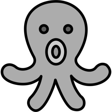 ahtapot hayvan ahtapot simgesi taslak biçiminde