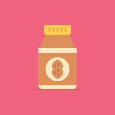 bal şişesi ikonu düz vektörü. Ballı bal kavanozu