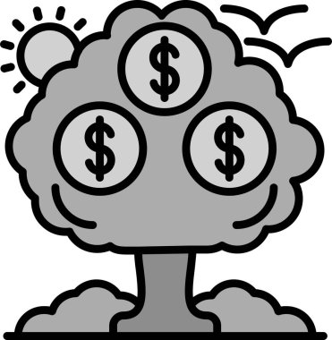 Dolar. Web simgesi basit illüstrasyon