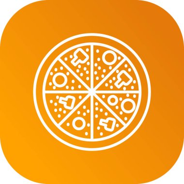 pizza yassı tasarım simgesi