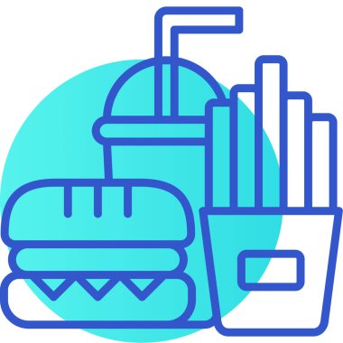 Hamburger. Web simgesi basit illüstrasyon