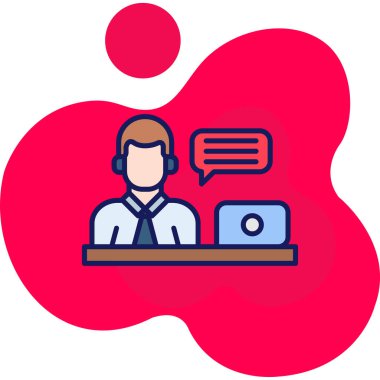 Çağrı merkezi simgesi. Web için basit tele pazarlama vektör simgeleri çizimi