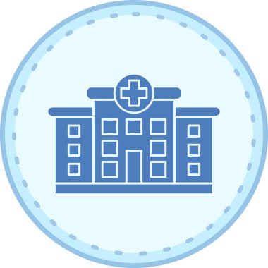 Hastane binası modern simge, vektör illüstrasyonu