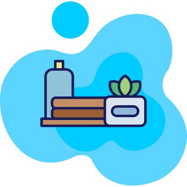 Banyo tuvaleti ikonu, ana hatlarıyla dolu.