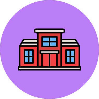 Bina. Web simgesi basit illüstrasyon