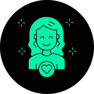 kız simgesi, vektör illüstrasyonu