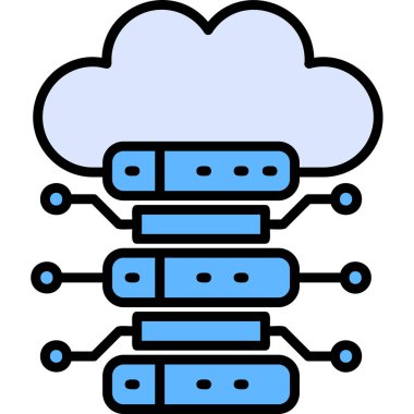 Bulut hesaplama teknolojisi simgesi - taslak biçimi