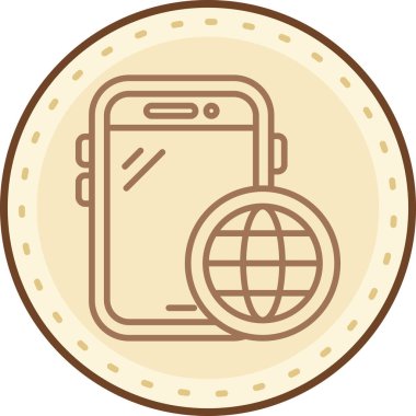 Bir smartphone simge vektör çizim