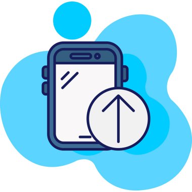 Telefon saati simgesi. Web için akıllı telefon vektör simgelerinin basit çizimi