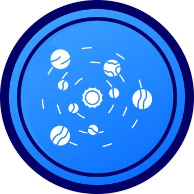 Beyaz arkaplanı olan mavi bir topun vektör çizimi