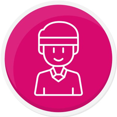 İşçi. Web simgesi basit illüstrasyon