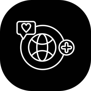 dünya haritası ikon vektör illüstrasyonu