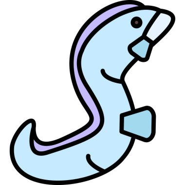 Beyaz arka planda izole edilmiş şirin çizgi film balıkları.