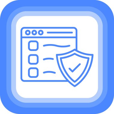 Veri güvenliği. Web simgesi basit illüstrasyon