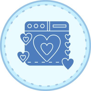 Kalp ikonu vektör illüstrasyonu