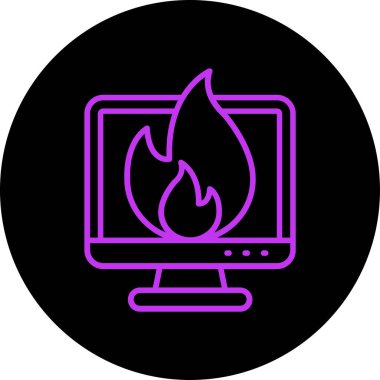 vektör alev simgesi çizimi