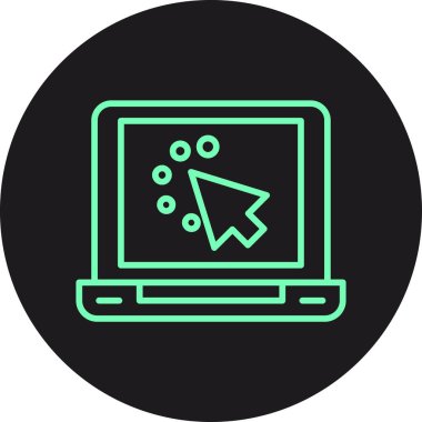 Dizüstü bilgisayar simgesi vektör çizimi