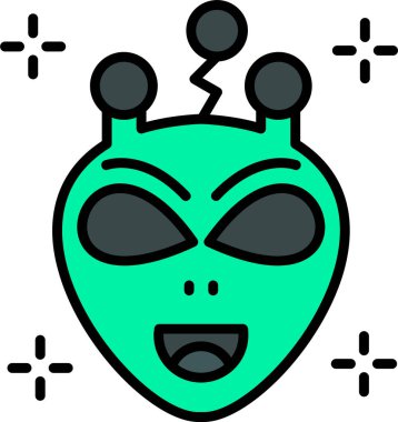 Uzaylı. Web simgesi basit illüstrasyon