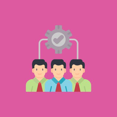 Vites ve şanzıman takım çalışması ikonu. vektör illüstrasyonu