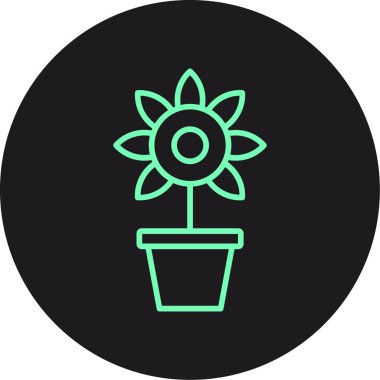 Çiçek. Web simgesi basit illüstrasyon